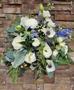 Blue & White Bridal Bouquet 