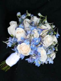Blue & White Bridal Bouquet Wedding Flowers