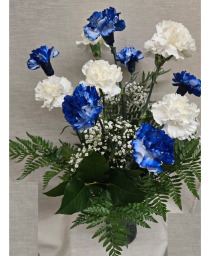 Blue & White Carnations Father's Day