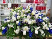 Blue & White Casket Spray 