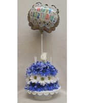 Blue & White Flower Cake 