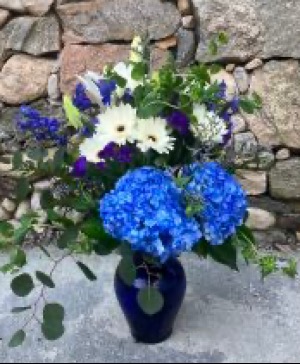 Blue & White Gerberas Arrangement  