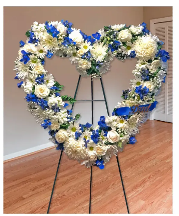 Blue & White open heart   in Glen Burnie, MD | FORGET ME NOT FLOWERS AND GIFTS