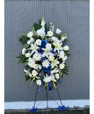 Blue & White Standing Spray 