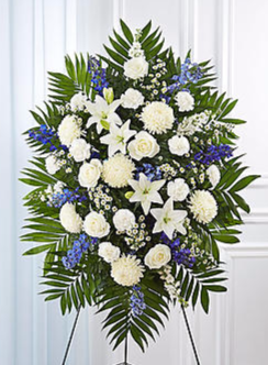 Blue & White Sympathy  Standing Spray