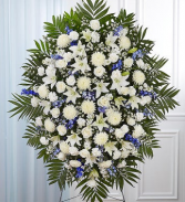   Blue & White Sympathy Standing Spray sympathy