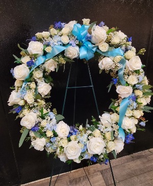 Blue & White Wreath 