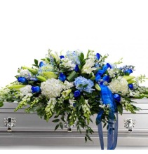 Blue Without You Casket Spray 