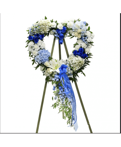 Blue Without You Open Heart Heart Standing Spray