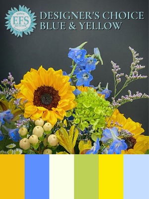 Blue & Yellow Designer's Choice Arrangement