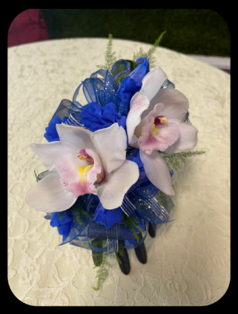 Blues and Whites Corsage  