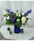 Blues and Whites Winter Arrangement Designer's Choice Vased Arrangement