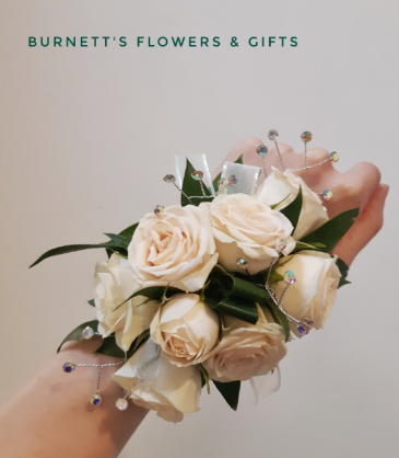 Blush Bling Corsage Wrist Corsage  in Kelowna, BC | Burnett's Florist