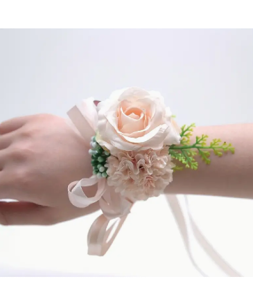 Blush Rose Corsage Bracelet in Newmarket, ON | FLOWERS 'N THINGS FLOWER & GIFT SHOP