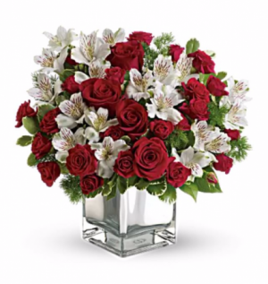 Blush of Christmas Cube Vase