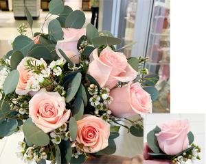 Blush Pink Posy & Boutoneire Elopement bouquet  TWO WEEK NOTICE TO ORDER 