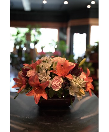 Blushing Beauty  Fall Centerpiece  in South Milwaukee, WI | PARKWAY FLORAL INC.