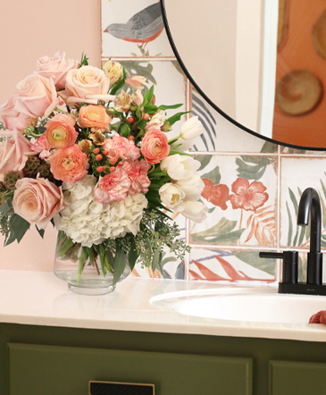 Blushing Elegance Lifestyle Arrangement in Richland, WA | ARLENE'S FLOWERS AND GIFTS