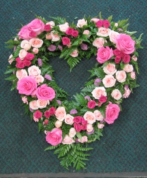 Blushing Heart Wreath funeral wreath