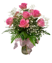 Blushing Pink Dozen Roses 