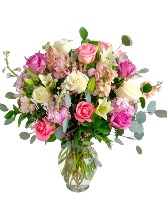 BLUSHING ROMANCE Vase Arrangement