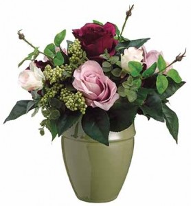Blushing Roses Bouquet-SILK BOTANICAL 