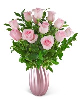 Blushing Rosy Swirls Flower Arrangement