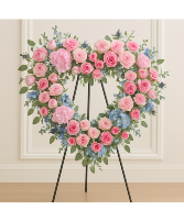 Blushing Sky Heart Wreath Funeral