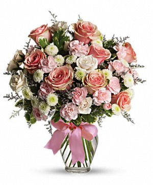 Blushing Valentine A beautiful and soft pastel floral arrangement