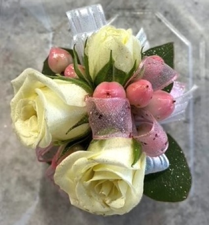 Blushing White Corsage