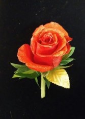 BO-6 Rose with Gold Glitter Accent Boutonniere