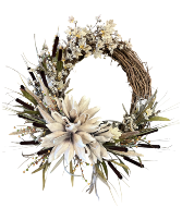 BOHEMIAN HANDCRAFTED GRAPEVINE WREATH  SILK WREATH 