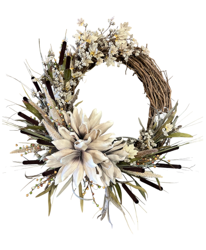 BOHEMIAN HANDCRAFTED GRAPEVINE WREATH  SILK WREATH 