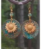 Bohemian Retro Sunflower earrings 