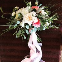 Boho Blush Garden Wedding Bouquet, Hand tied