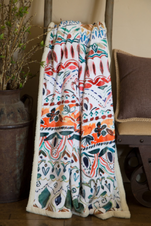 Boho Stripe Plush Throw