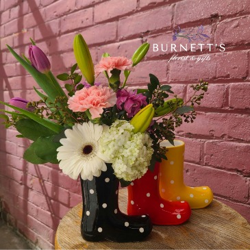Boot-iful Arrangement  in Kelowna, BC | Burnett's Florist
