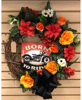 Born To Ride  Grapevine Wreath