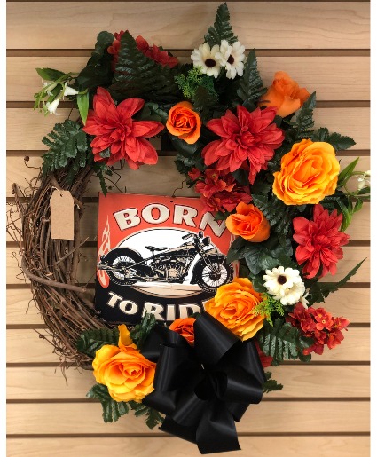 Born To Ride  Grapevine Wreath