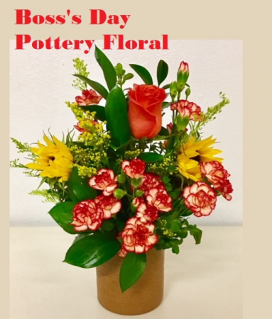 Boss's Day Pottery Floral Autumn Design