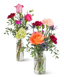 Bottles of Prismatic Buds Flower Arrangement