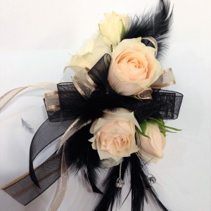 black wrist corsage