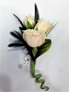 Boujee Black & Champagne Bout Boutonniere in Jamestown, NC | Blossoms Florist & Bakery