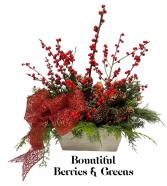 Bountiful Berries and Greens Container Arrangement