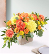 Bountiful Blessings for Thanksgiving Brilliant Autumn Blooms in Reusable Wood Box