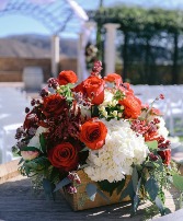 Bountiful Burgundy Wedding Ceremony Flowers