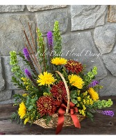 Bountiful Fall Fireside Basket Arrangement