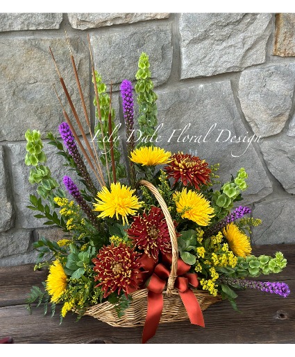 Bountiful Fall Fireside Basket Arrangement