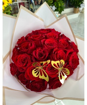 Bouquet Buchon de 25 Rosas 