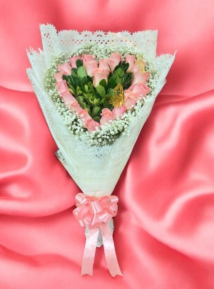 BOUQUET OF 20 PINK ROSES  